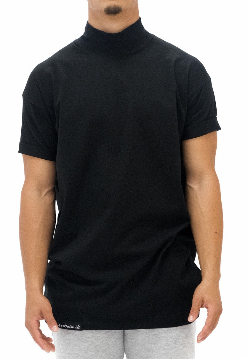 High Mock Neck T-shirt Black 